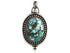 Sterling Silver Antique Turquoise Handcrafted Artisan Pendant, (SP-5740)